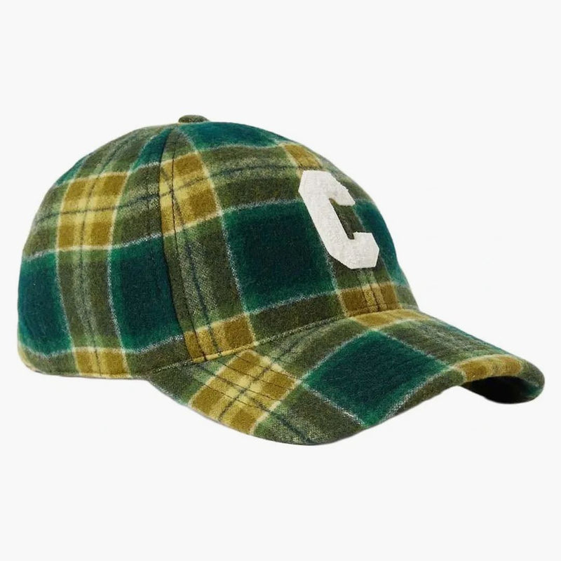 Celine Inledande snapback -mössa i kontrollerad ull vert khaki craie