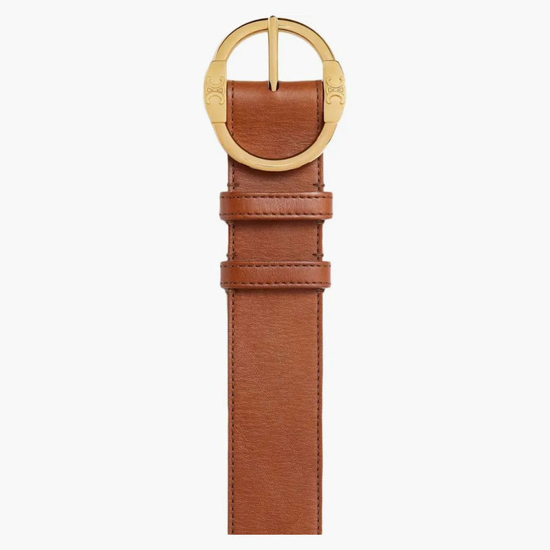 Celine Large Twin Triomphe Belt i Vintage Calfskin Camel