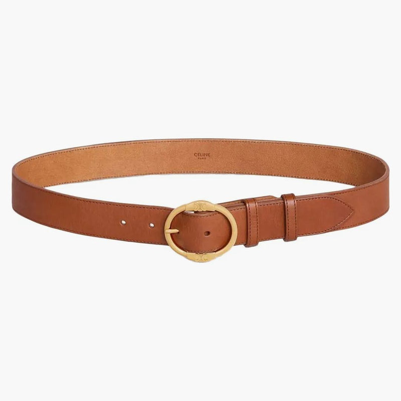 Celine Large Twin Triomphe Belt i Vintage Calfskin Camel