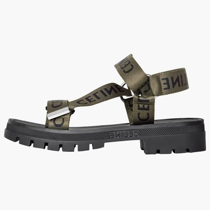 Celine leo strappy sandal khaki svart