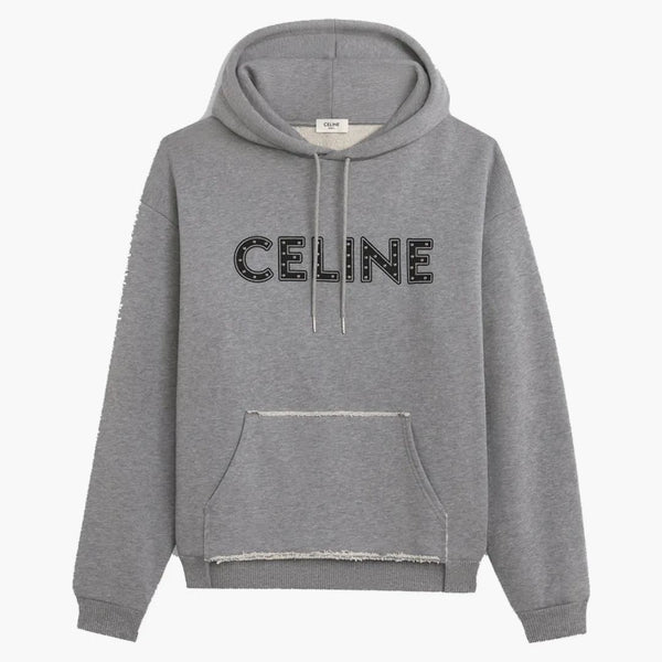 Celine Loose Cotton Sweatshirt med dubbar grå/svart