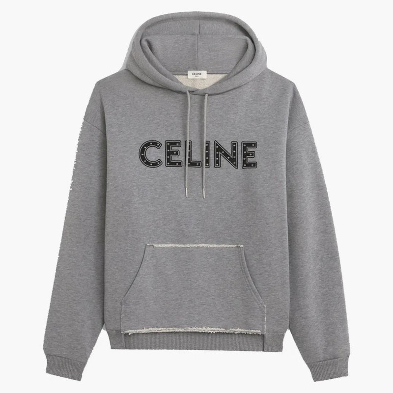 Celine Loose Cotton Sweatshirt med dubbar grå/svart