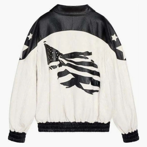 Celine Loose Flag Teddy Jacket i mjuk lammskinn svart/vit