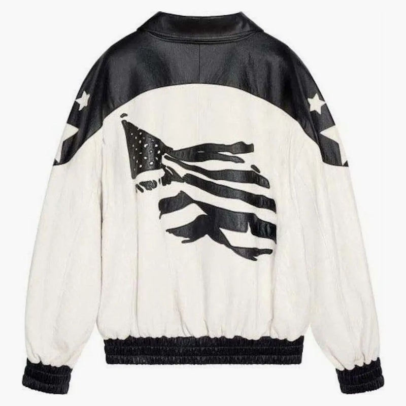 Celine Loose Flag Teddy Jacket i mjuk lammskinn svart/vit