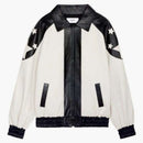 Celine Loose Flag Teddy Jacket in Soft Lambskin Black/White