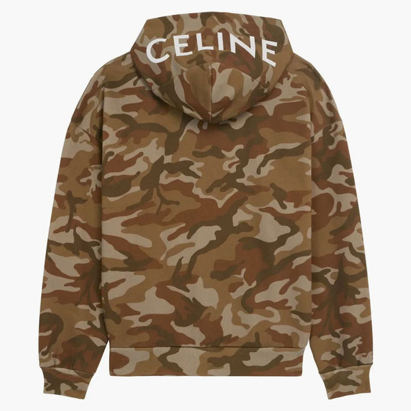 Celine Loose Sweatshirt i Cotton Fleece Camo/Washed White