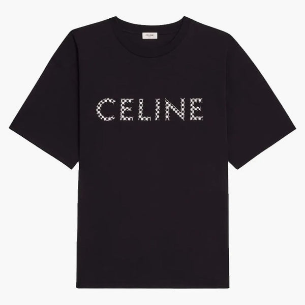 Celine Loose T-shirt i bomullsströja med Studs Black