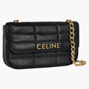 Prošívaná černá taška na řetězec Celine Matelasse