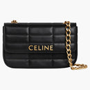 Prošívaná černá taška na řetězec Celine Matelasse
