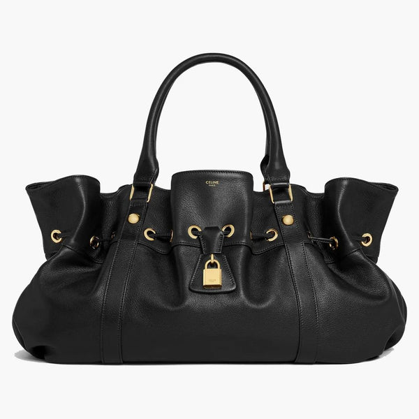 Celine Medium Abbey Bag In Supple Calfskin Black