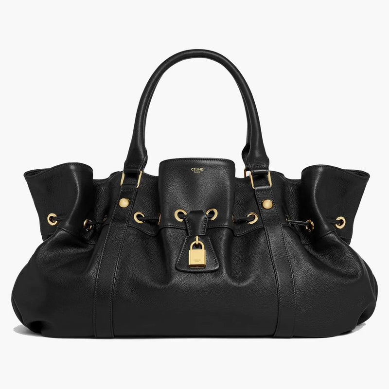 Celine Medium Abbey Bag In Supple Calfskin Black