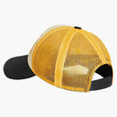 Celine Mesh Celine College Embroidery in Cotton Gabardine Baseball Cap Vanilla/Yellow/Black