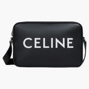 Sacca a tracolla di Celine in pelle di vitello liscia con stampa di Celine medio nero/bianco