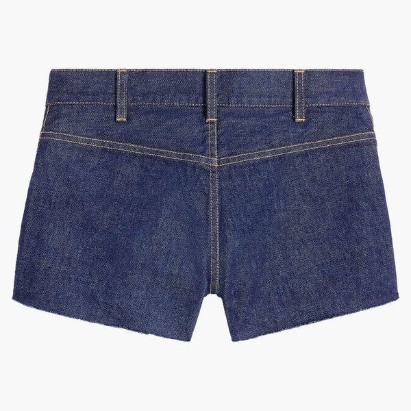 Celine mini sköljd tvätt denim shorts sköljs tvätt