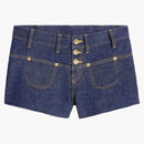 Celine Mini Rinsed Wash Denim Shorts Rinsed Wash