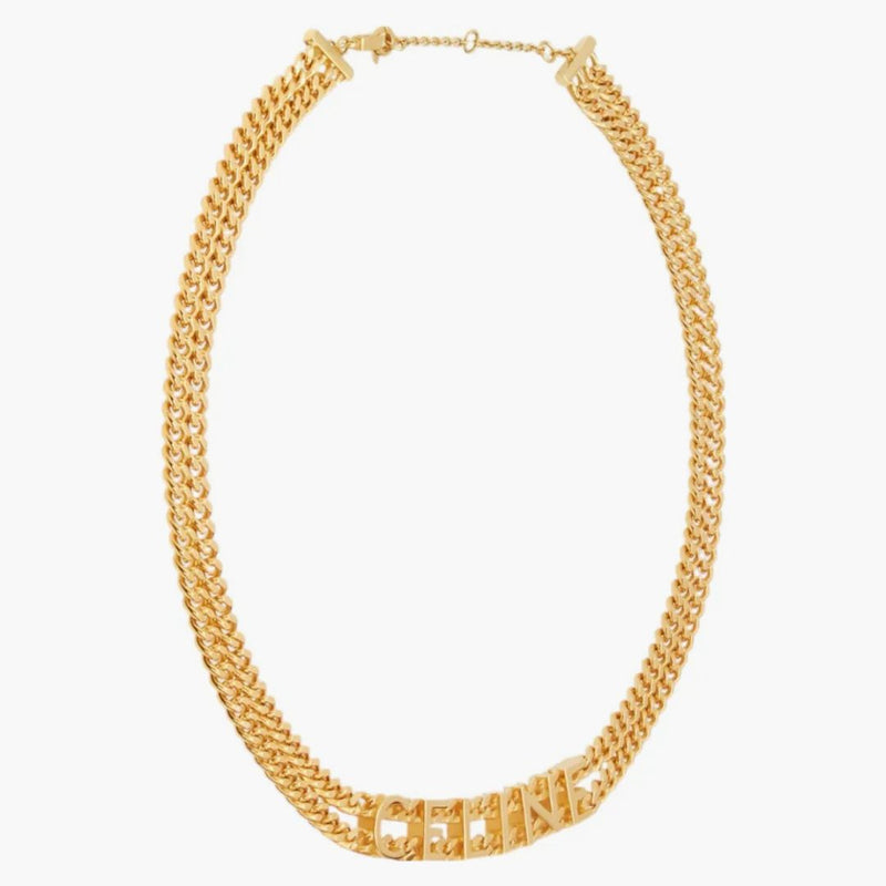 Celine -halsband i mässing med guldfinishgourmetguld