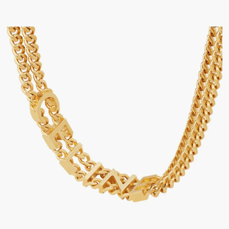 Celine -halsband i mässing med guldfinishgourmetguld