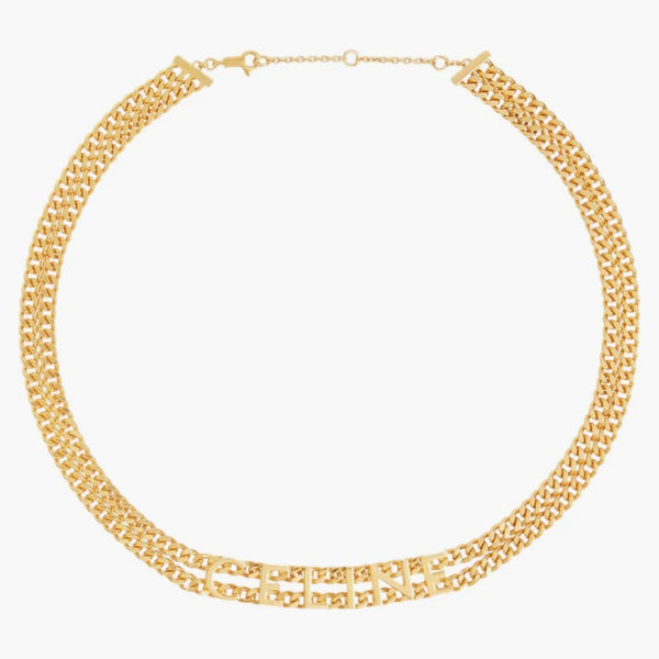 Celine -halsband i mässing med guldfinishgourmetguld