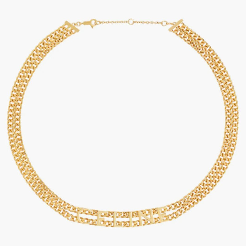 Celine -halsband i mässing med guldfinishgourmetguld