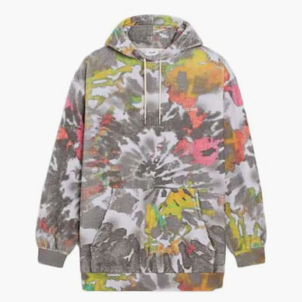 Celine överdimensionerad Terry Cotton Hoodie Gris Multico/Off White