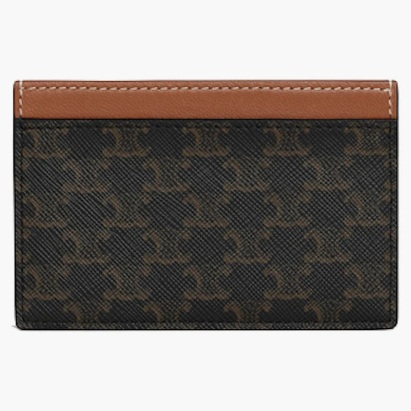 Celine Print Triomphe Card Holder Tan