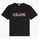 Camiseta suelta de Reline Rhinestone en jersey de algodón negro/rojo