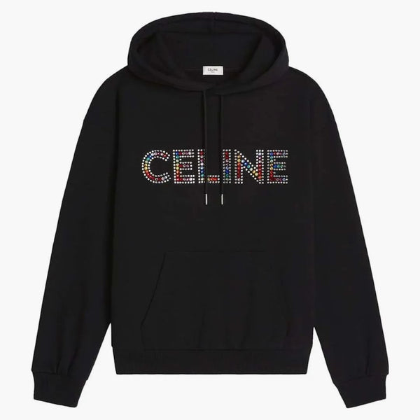 Celine Rhinestones Hoodie Black/Multicolor