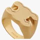 Celine Ring in Brass with Gold Finish Chevaliere Gold