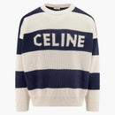 Celine Stripe Wool Sweater Blue