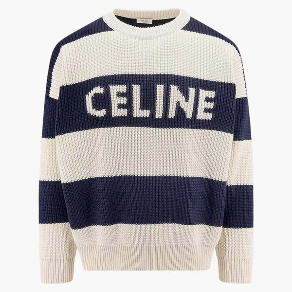 Celine Stripe Wool tröja blå