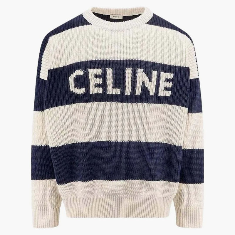 Celine Stripe Wool tröja blå