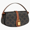 Celine Tabou Clutch on Strap Triomphe Tan