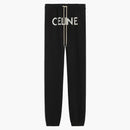 Celine Track Pants in Cotton Fleece Black/White