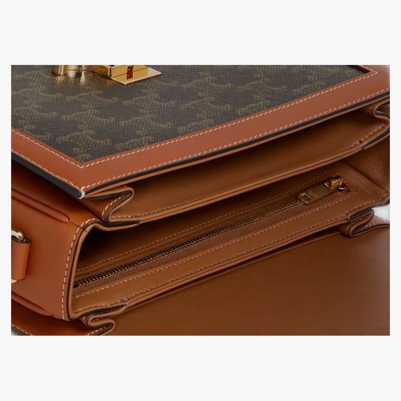 Celine Triomphe Bag Medium Triomphe Tan