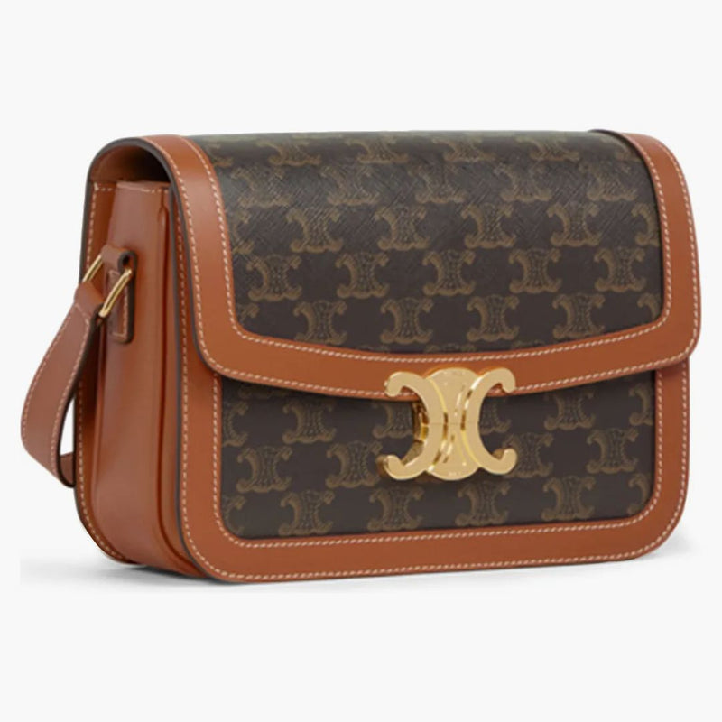 Celine Triomphe Bag Medium Triomphe Tan