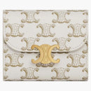 Celine Triomphe Canvas Small Flap Wallet White