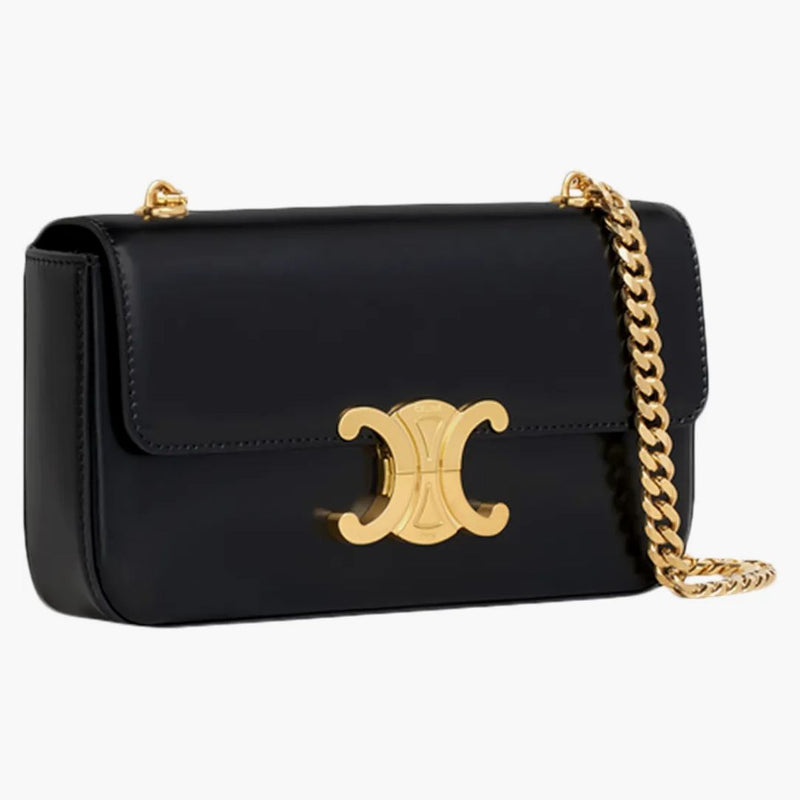 Celine Triomphe Chain Shoulder Bag Black