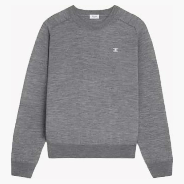 Celine triomphe crew hals ull tröja medium grå