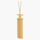 Celine triomphe folk fringe long Necklace in brass Necklace in brass gold