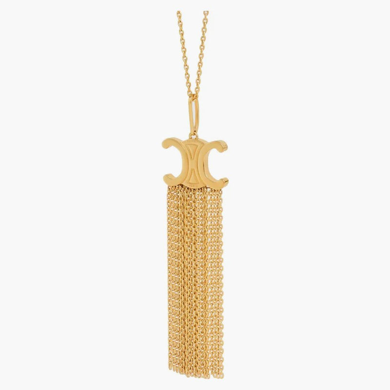 Collana lunghe tra frangia foline di Celine in oro in ottone in ottone