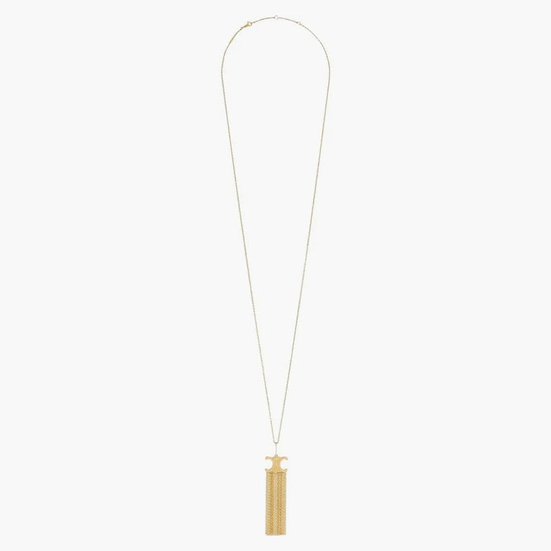 Collana lunghe tra frangia foline di Celine in oro in ottone in ottone