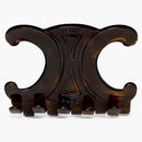 Celine Triomphe Large Hair Claw Dark Havana