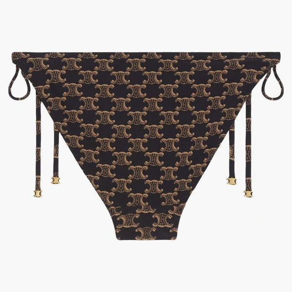 Celine Triomphe Metalwork in Monogram Matte Jersey Swim Bottom Toffee/Brown
