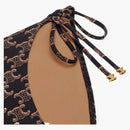 Celine Triomphe Metalwork In Monogram Matte Jersey Swim Bottom Toffee/brown