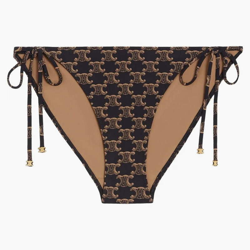 Celine Triomphe Metalwork in Monogram Matte Jersey Swim Bottom Toffee/Brown