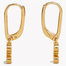 Celine Triomphe Rhinestone Earrings In Brass With Gold Finish And Crystals Gold