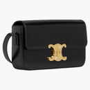 Celine Shoulder Bag Claude in Shiny Calfskin Leather Black