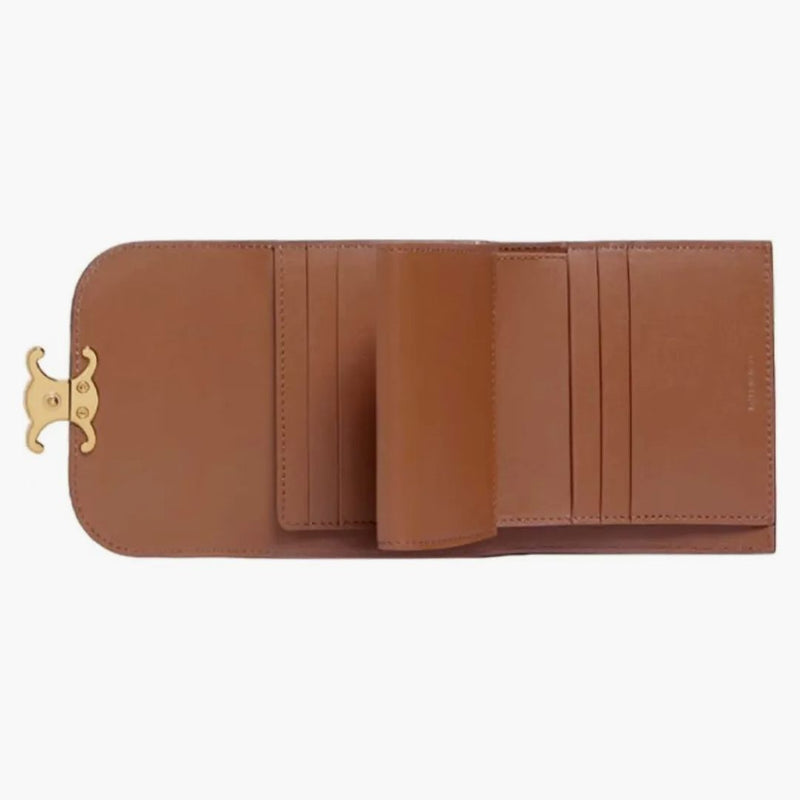 Celine Triomphe Liten Flap Wallet Tan