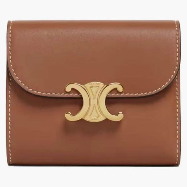 Celine Triomphe Liten Flap Wallet Tan
