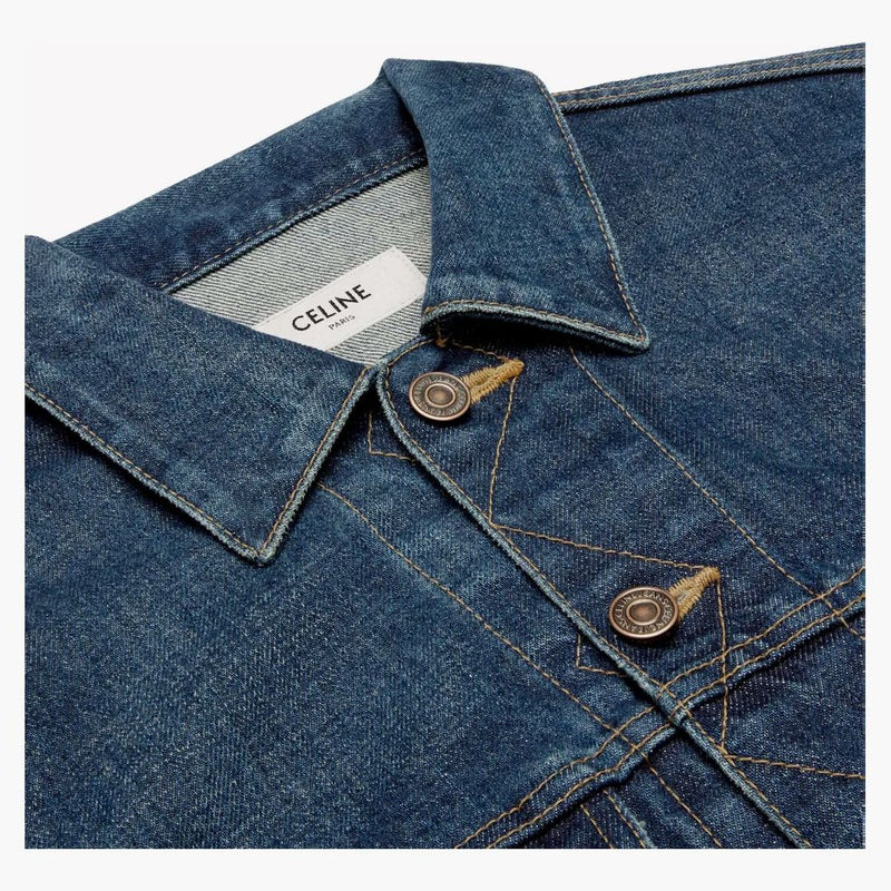 Celine Trucker Denim Jacket Clean Dark Union Wash